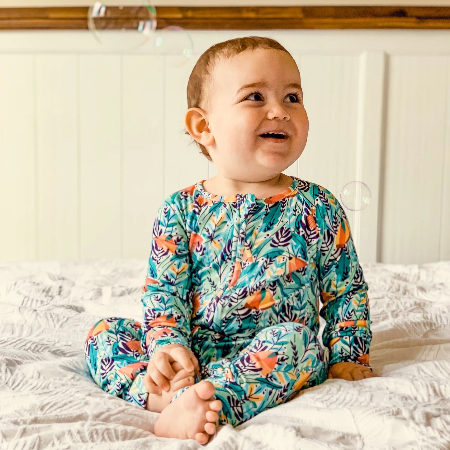 Long-sleeve Bamboo Zip Romper (Bootysuit) - Holy Moth Balls