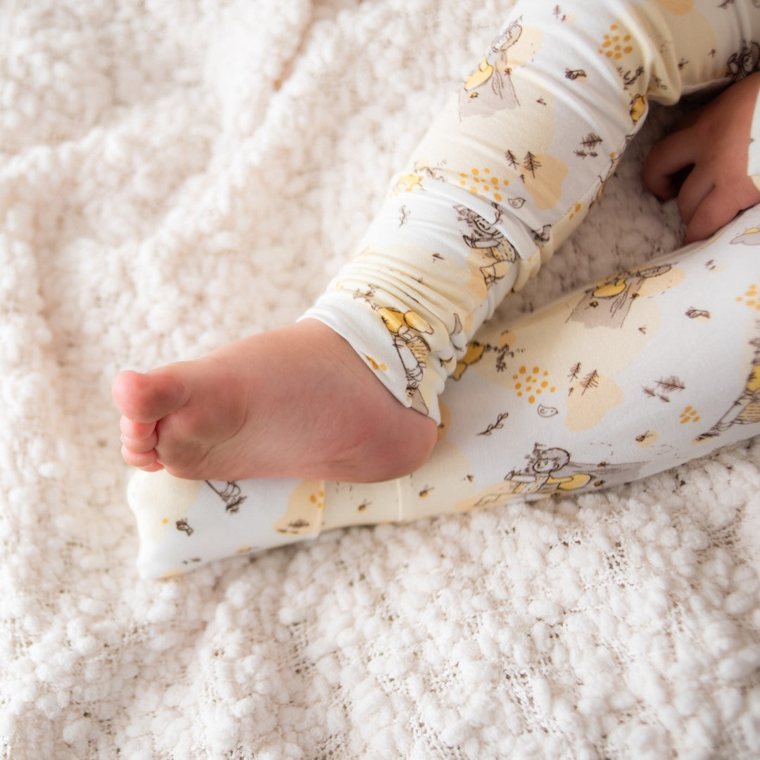 Long-sleeve Bamboo Zip Romper (Bootysuit) - Hundred Acre Woods