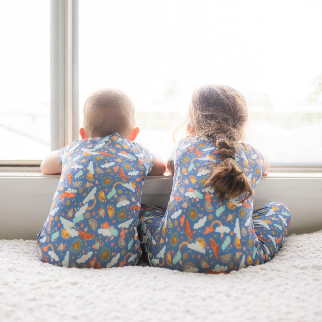 Long-sleeve Bamboo Zip Romper (Bootysuit) - After the Storm