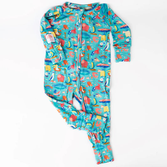 Long-sleeve Bamboo Zip Romper (Bootysuit) - Little Big Things