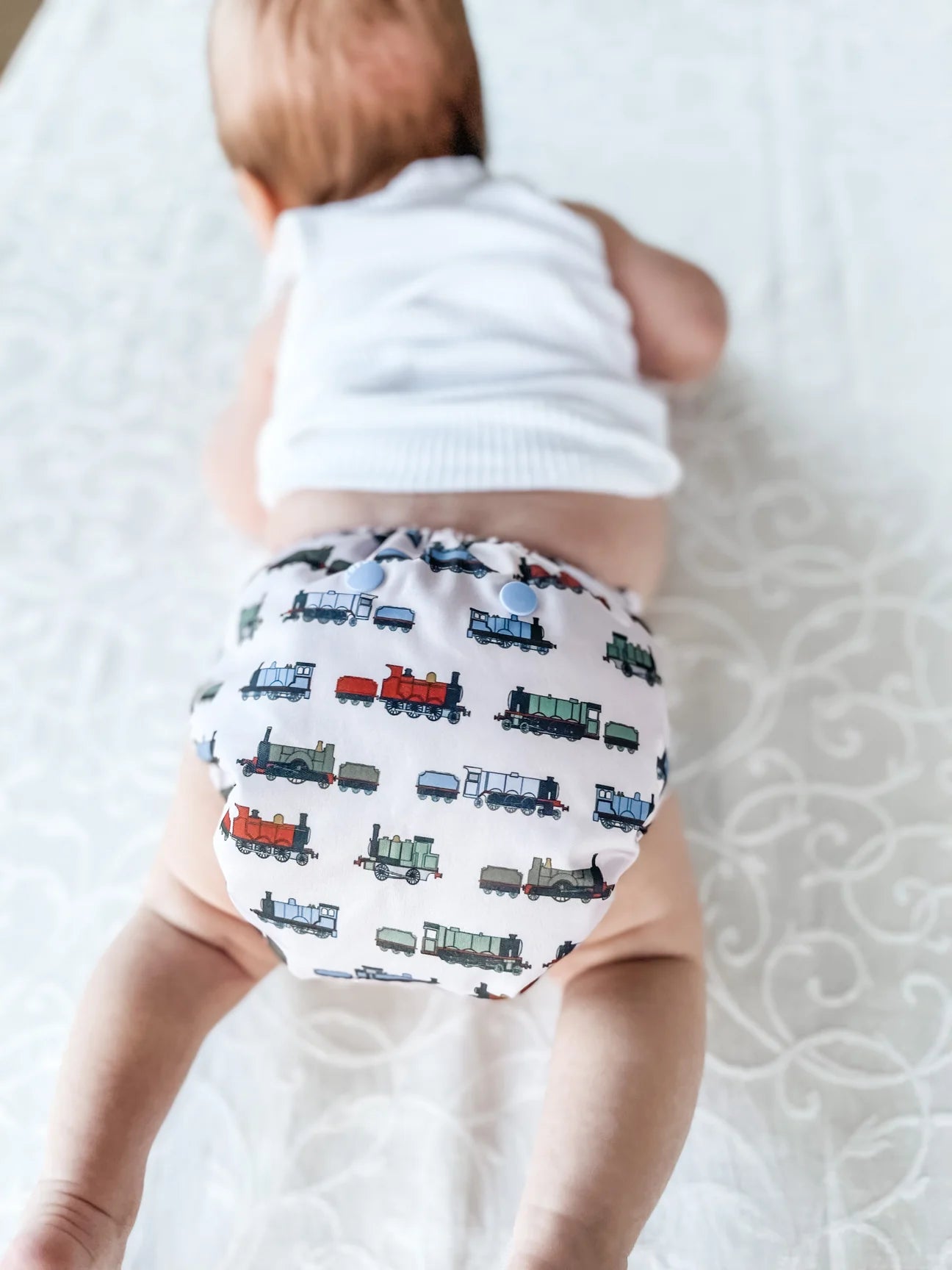 Basic Nappy - Choo Choo Trains (Snaps)