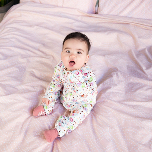 Long-sleeve Bamboo Zip Romper (Bootysuit) - Bubba Tea