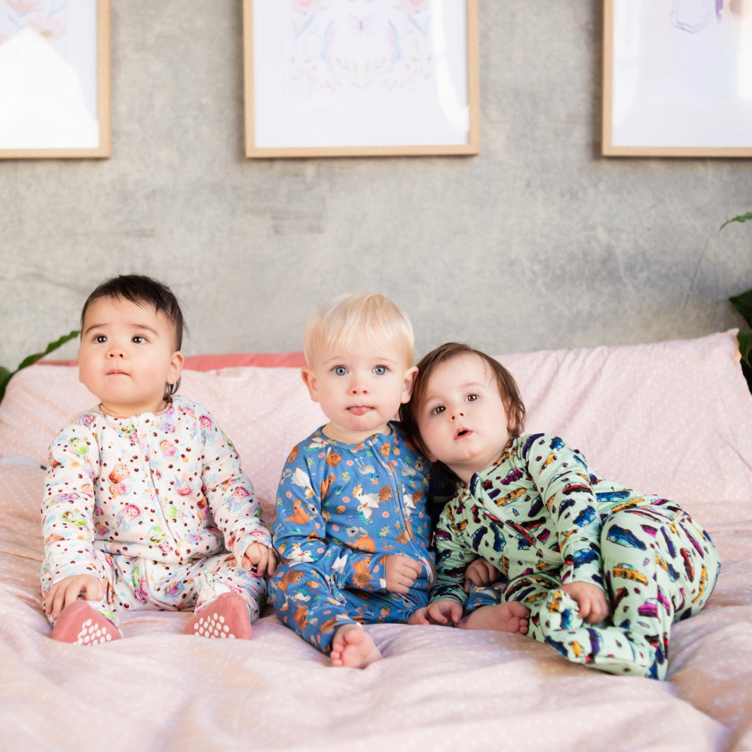 Long-sleeve Bamboo Zip Romper (Bootysuit) - Bubba Tea