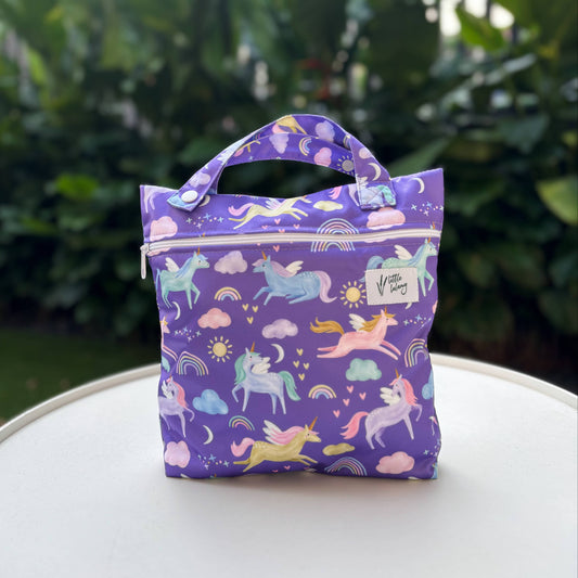 Small Everyday Wet Bag - Unicorns & Rainbows