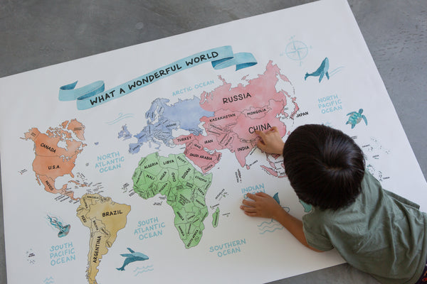 Watercolour World Map (canvas)