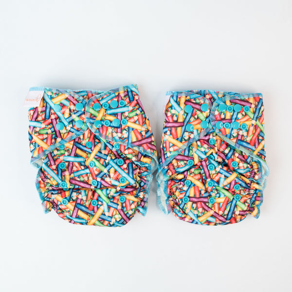 Hybrid Fitted Nappy Cover - Art Attack