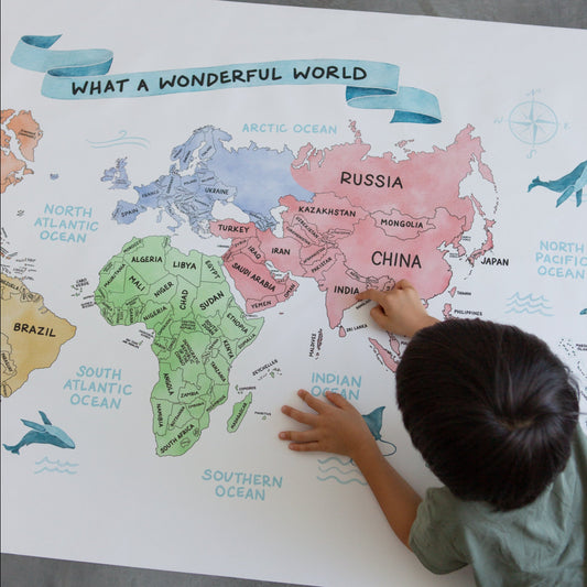 Watercolour World Map (canvas)